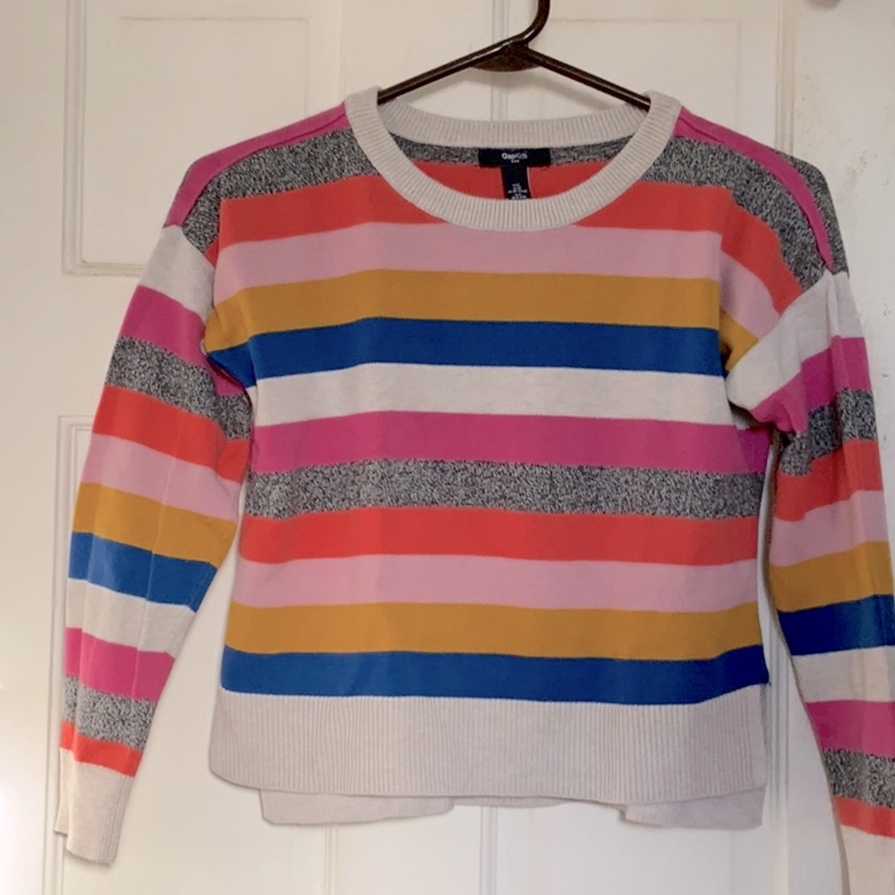 Gap girls striped cotton sweater in size large